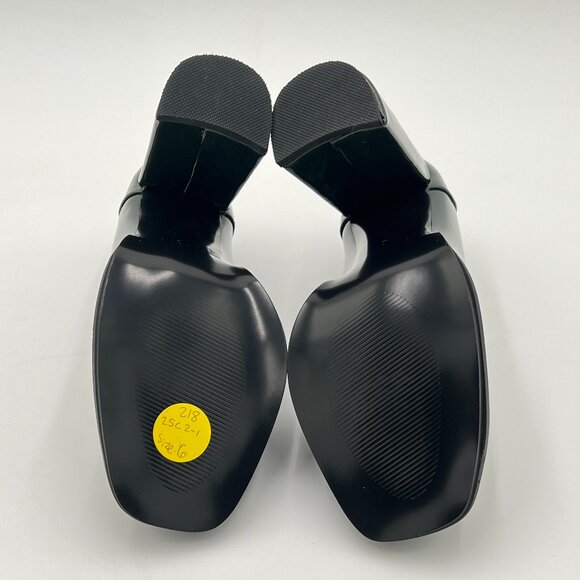 FOWT Dark Green High Block Heels Loafers for Women Square Toe Pumps Walking Shoe - Picture 6 of 7